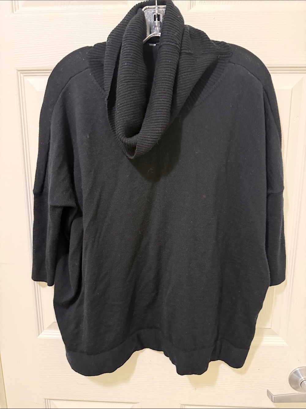 EILEEN FISHER Black XS Cowl neck Turtleneck Sweater.